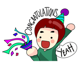 Fringe hair girl sticker #10819114