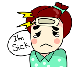 Fringe hair girl sticker #10819116