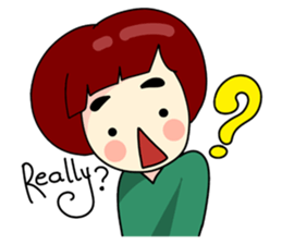 Fringe hair girl sticker #10819117