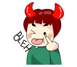 Fringe hair girl sticker #10819118