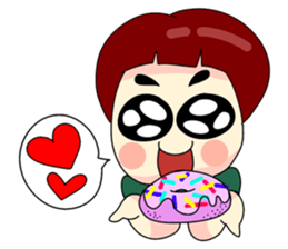 Fringe hair girl sticker #10819122