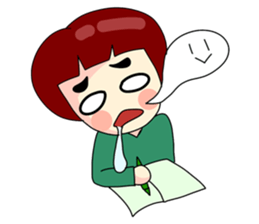 Fringe hair girl sticker #10819123