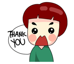 Fringe hair girl sticker #10819124