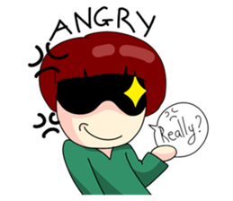 Fringe hair girl sticker #10819127