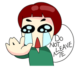 Fringe hair girl sticker #10819128