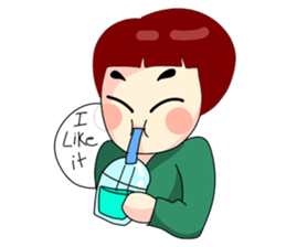 Fringe hair girl sticker #10819129