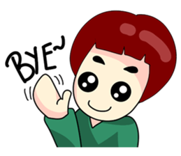 Fringe hair girl sticker #10819130