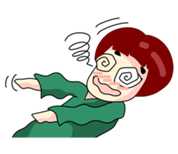 Fringe hair girl sticker #10819134