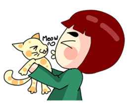 Fringe hair girl sticker #10819135