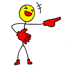 Stick figure has fingers and foots sticker #10827632