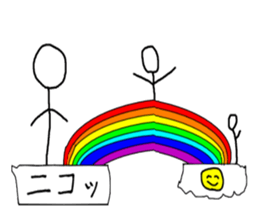 Stick man living in the balloon2 sticker #10828868