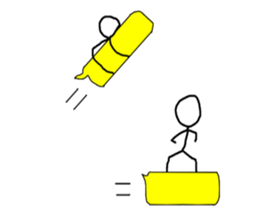 Stick man living in the balloon2 sticker #10828897