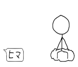 Stick man living in the balloon2 sticker #10828899