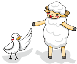 The sheep and pigeon sticker #10829184