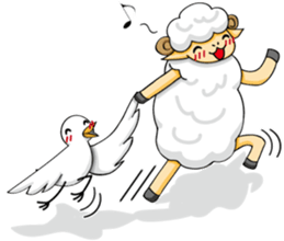 The sheep and pigeon sticker #10829186