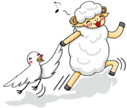 The sheep and pigeon sticker #10829186