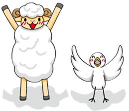 The sheep and pigeon sticker #10829188