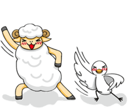 The sheep and pigeon sticker #10829189