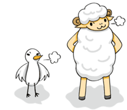 The sheep and pigeon sticker #10829191