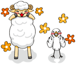 The sheep and pigeon sticker #10829192