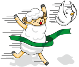 The sheep and pigeon sticker #10829195