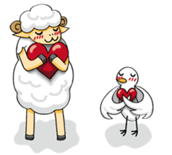 The sheep and pigeon sticker #10829196