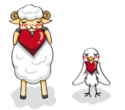 The sheep and pigeon sticker #10829197