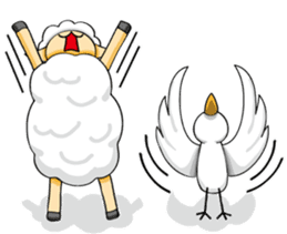 The sheep and pigeon sticker #10829203