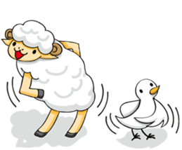 The sheep and pigeon sticker #10829204