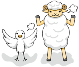 The sheep and pigeon sticker #10829205