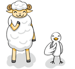 The sheep and pigeon sticker #10829206