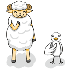 The sheep and pigeon sticker #10829206
