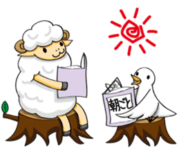 The sheep and pigeon sticker #10829209