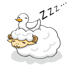 The sheep and pigeon sticker #10829211