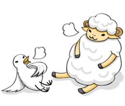 The sheep and pigeon sticker #10829215