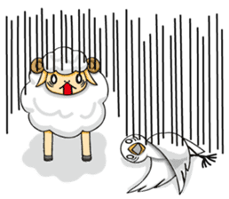 The sheep and pigeon sticker #10829216