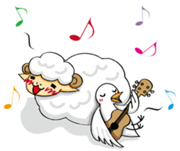 The sheep and pigeon sticker #10829217