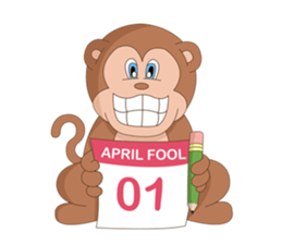 Monkey in April fool sticker #10831504