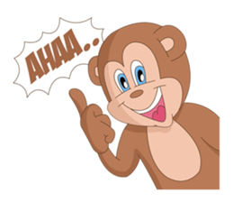 Monkey in April fool sticker #10831505