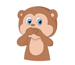 Monkey in April fool sticker #10831510