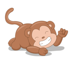 Monkey in April fool sticker #10831516