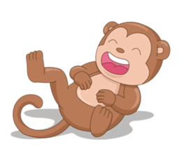 Monkey in April fool sticker #10831517