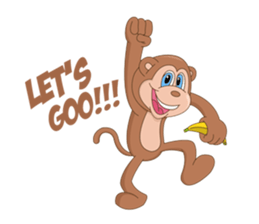 Monkey in April fool sticker #10831518