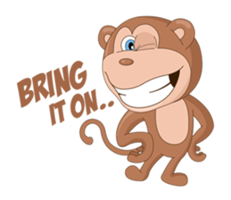 Monkey in April fool sticker #10831520