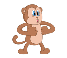 Monkey in April fool sticker #10831523