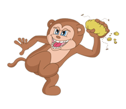 Monkey in April fool sticker #10831531