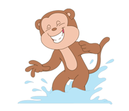 Monkey in April fool sticker #10831532