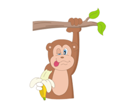 Monkey in April fool sticker #10831533