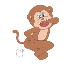 Monkey in April fool sticker #10831536