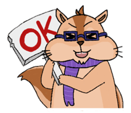 Nerdy squirrel daily life sticker #10832345